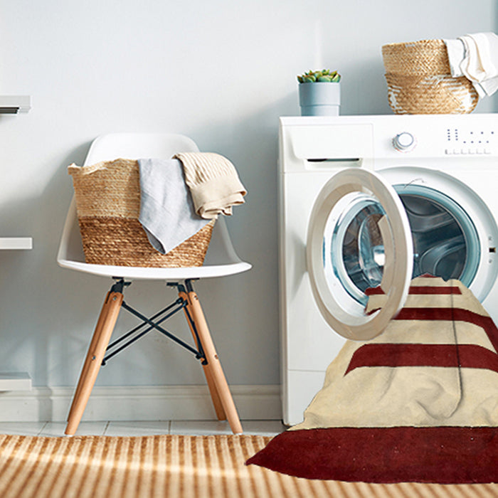 Machine Washable Abstract Sun Yellow Rug in a Washing Machine, wshabs5598