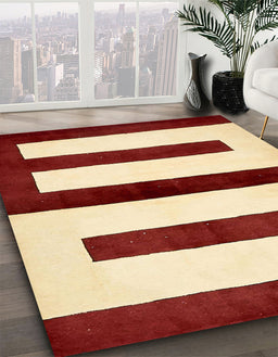 Machine Washable Abstract Sun Yellow Rug in a Family Room, wshabs5598