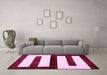 Machine Washable Abstract Pink Modern Rug in a Living Room, wshabs5598pnk