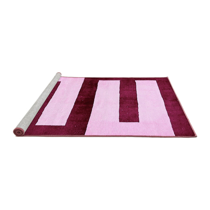 Sideview of Machine Washable Abstract Pink Modern Rug, wshabs5598pnk