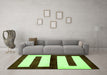 Machine Washable Abstract Green Modern Area Rugs in a Living Room,, wshabs5598grn