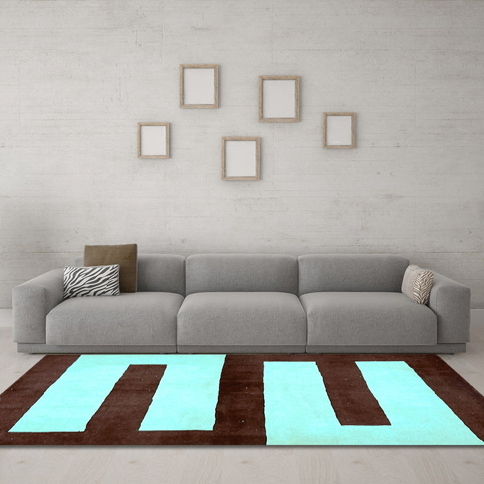 Machine Washable Abstract Light Blue Modern Rug in a Living Room, wshabs5598lblu
