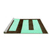 Sideview of Machine Washable Abstract Turquoise Modern Area Rugs, wshabs5598turq