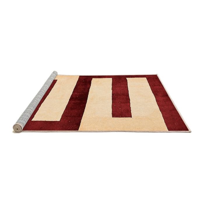 Sideview of Machine Washable Abstract Orange Modern Area Rugs, wshabs5598org