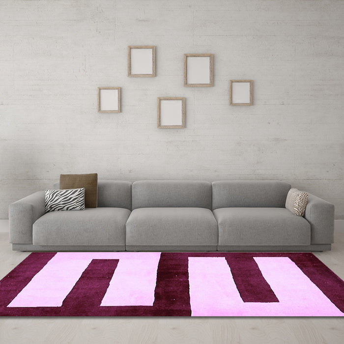 Machine Washable Abstract Purple Modern Area Rugs in a Living Room, wshabs5598pur