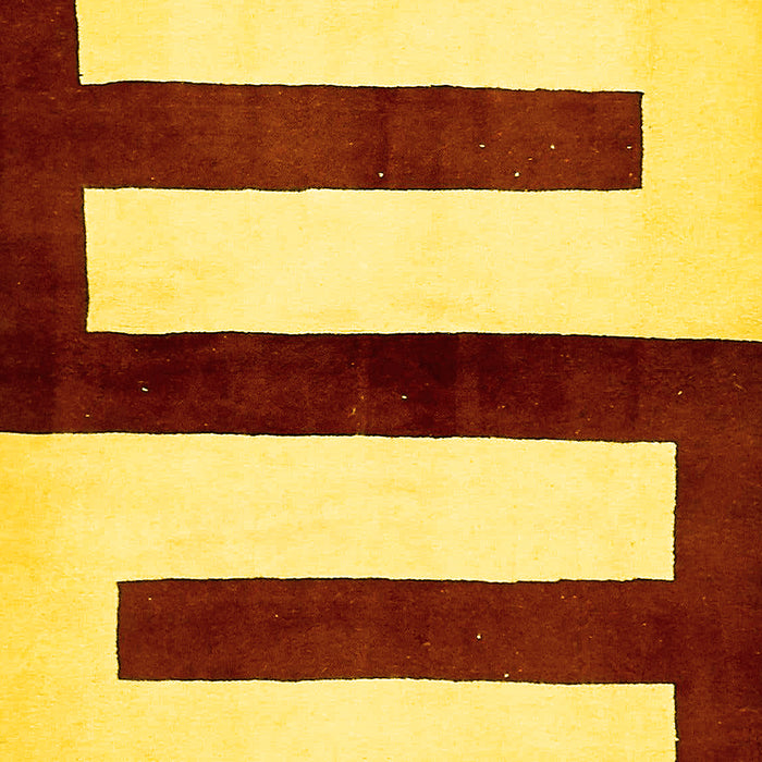 Machine Washable Abstract Yellow Modern Rug, wshabs5598yw