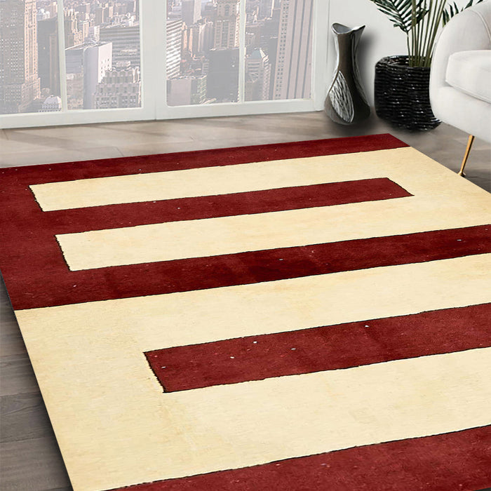 Abstract Sun Yellow Modern Rug in Family Room, abs5598