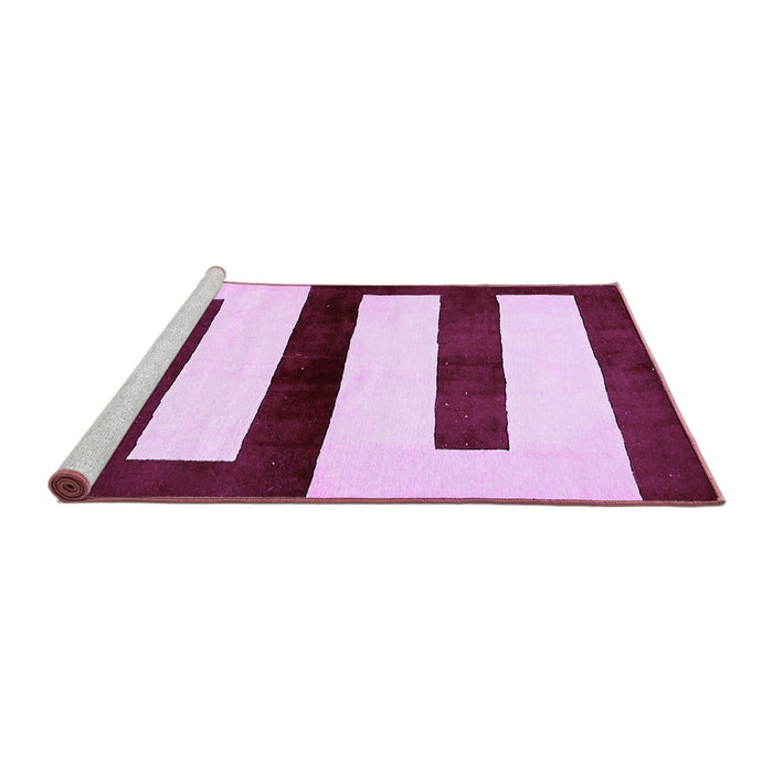 Sideview of Machine Washable Abstract Purple Modern Area Rugs, wshabs5598pur