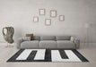 Machine Washable Abstract Gray Modern Rug in a Living Room,, wshabs5598gry