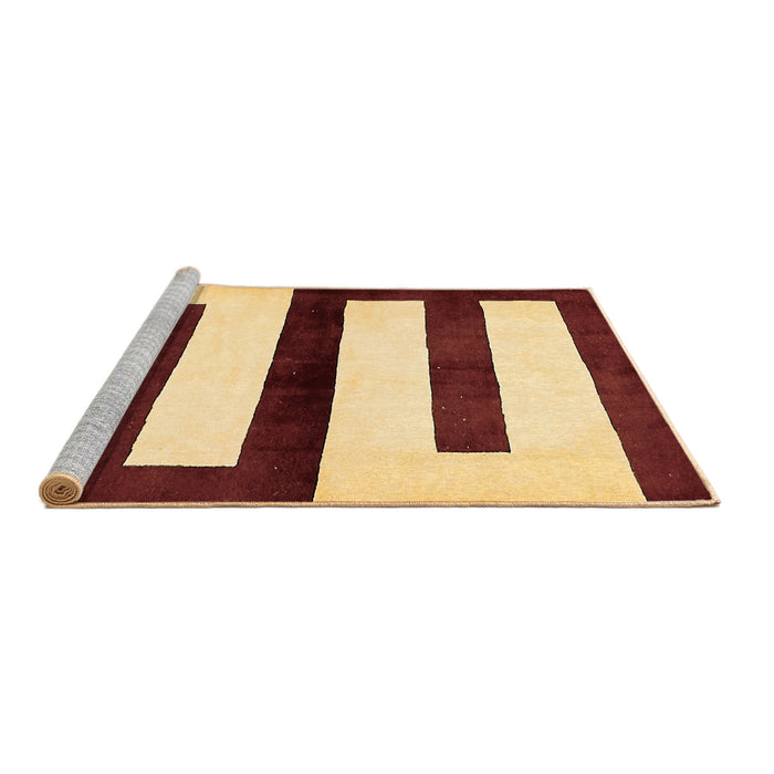 Sideview of Machine Washable Abstract Brown Modern Rug, wshabs5598brn