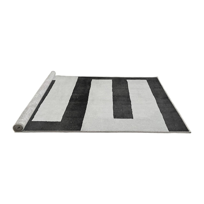 Sideview of Machine Washable Abstract Gray Modern Rug, wshabs5598gry