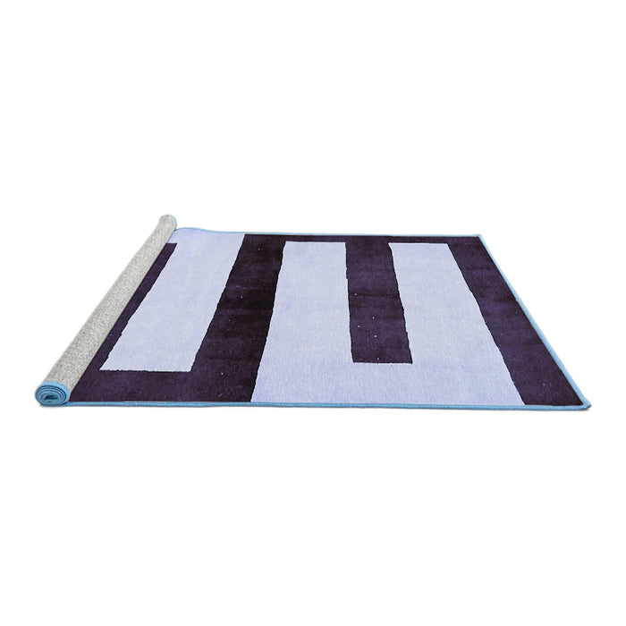 Sideview of Machine Washable Abstract Blue Modern Rug, wshabs5598blu