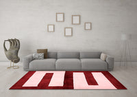 Machine Washable Abstract Red Modern Rug, wshabs5598red