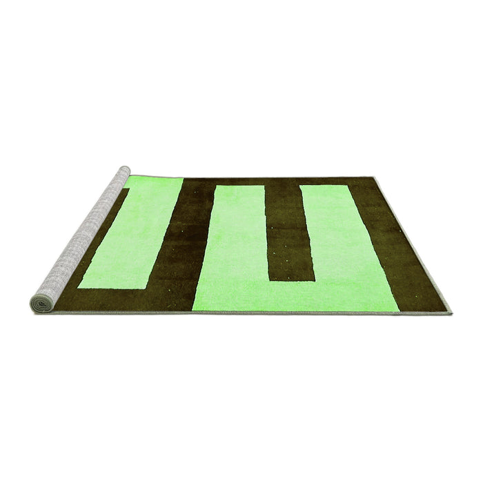 Sideview of Machine Washable Abstract Green Modern Area Rugs, wshabs5598grn