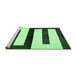 Sideview of Machine Washable Abstract Emerald Green Modern Area Rugs, wshabs5598emgrn