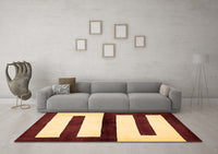 Machine Washable Abstract Brown Modern Rug, wshabs5598brn