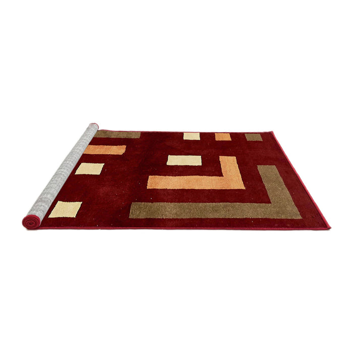 Sideview of Machine Washable Abstract Chocolate Brown Rug, wshabs5599