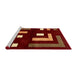 Sideview of Machine Washable Abstract Chocolate Brown Rug, wshabs5599