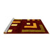 Sideview of Machine Washable Abstract Yellow Modern Rug, wshabs5599yw