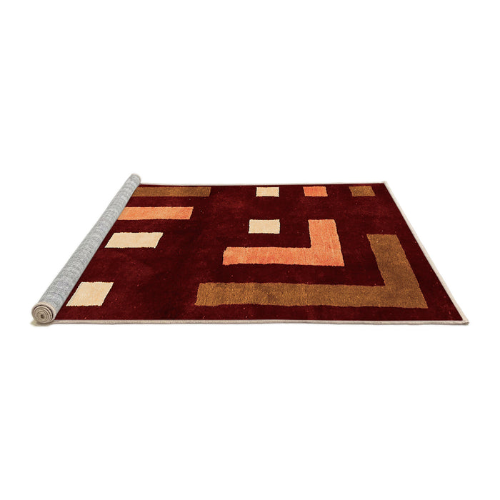 Sideview of Machine Washable Abstract Orange Modern Area Rugs, wshabs5599org