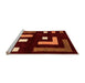 Sideview of Machine Washable Abstract Orange Modern Area Rugs, wshabs5599org