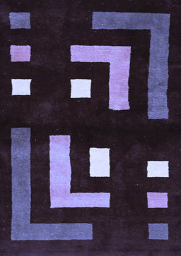 Abstract Blue Modern Rug, abs5599blu
