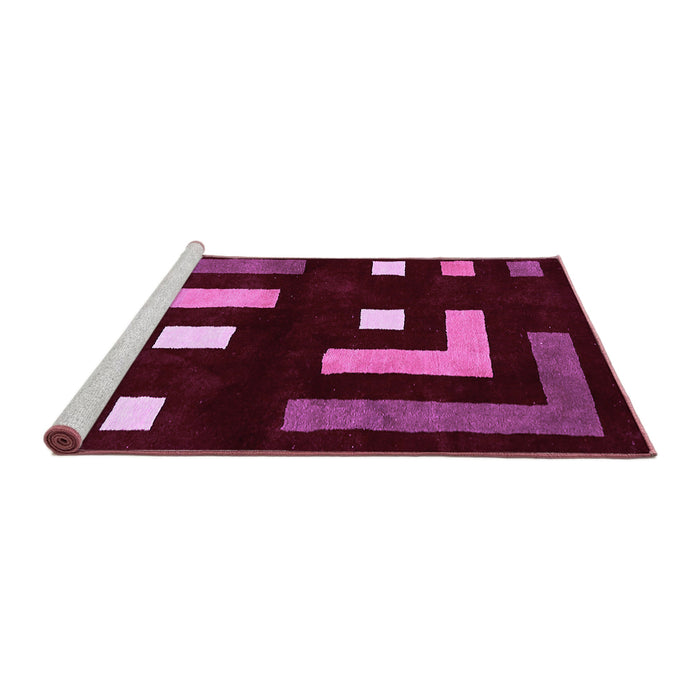 Sideview of Machine Washable Abstract Purple Modern Area Rugs, wshabs5599pur