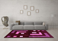 Machine Washable Abstract Purple Modern Rug, wshabs5599pur