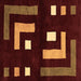 Square Abstract Brown Modern Rug, abs5599brn