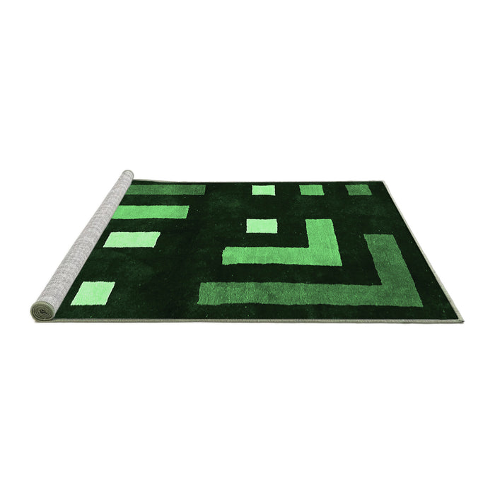 Sideview of Machine Washable Abstract Emerald Green Modern Area Rugs, wshabs5599emgrn