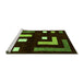 Sideview of Machine Washable Abstract Green Modern Area Rugs, wshabs5599grn