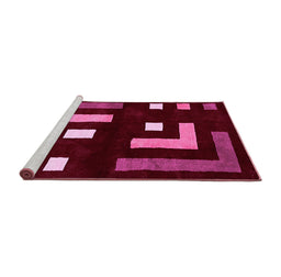 Sideview of Machine Washable Abstract Pink Modern Rug, wshabs5599pnk