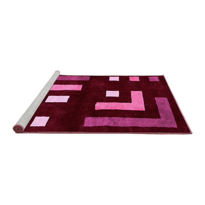 Sideview of Machine Washable Abstract Pink Modern Rug, wshabs5599pnk