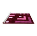 Sideview of Machine Washable Abstract Pink Modern Rug, wshabs5599pnk