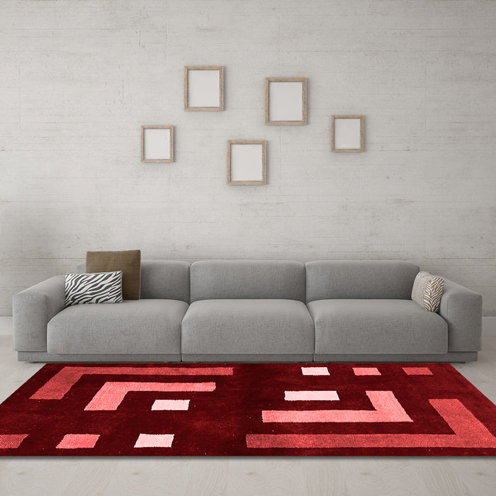 Modern Red Washable Rugs