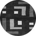 Round Abstract Gray Modern Rug, abs5599gry