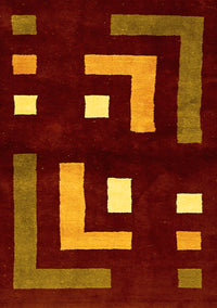 Abstract Yellow Modern Rug, abs5599yw