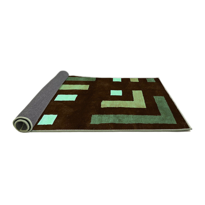Sideview of Abstract Turquoise Modern Rug, abs5599turq