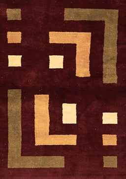 Abstract Brown Modern Rug, abs5599brn