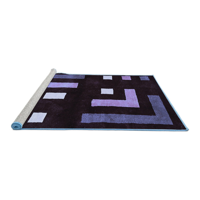 Sideview of Machine Washable Abstract Blue Modern Rug, wshabs5599blu