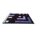 Sideview of Machine Washable Abstract Blue Modern Rug, wshabs5599blu