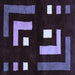 Square Abstract Blue Modern Rug, abs5599blu