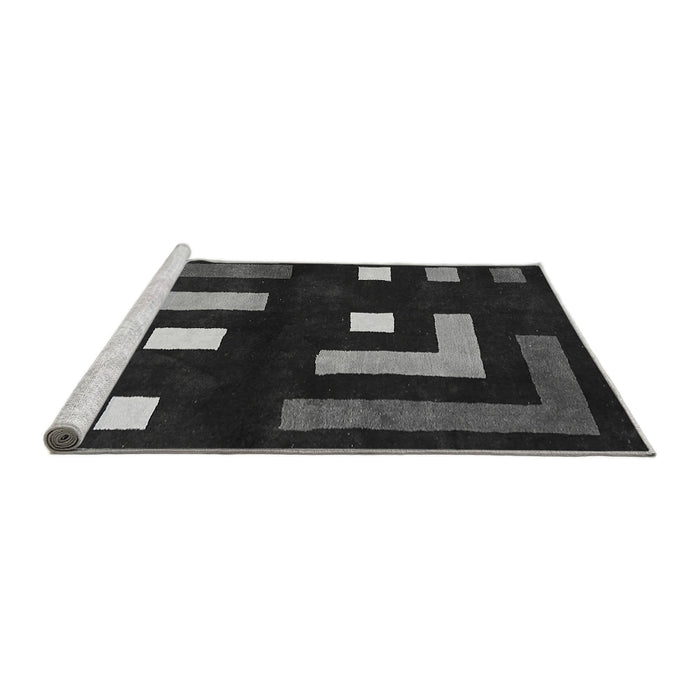 Sideview of Machine Washable Abstract Gray Modern Rug, wshabs5599gry