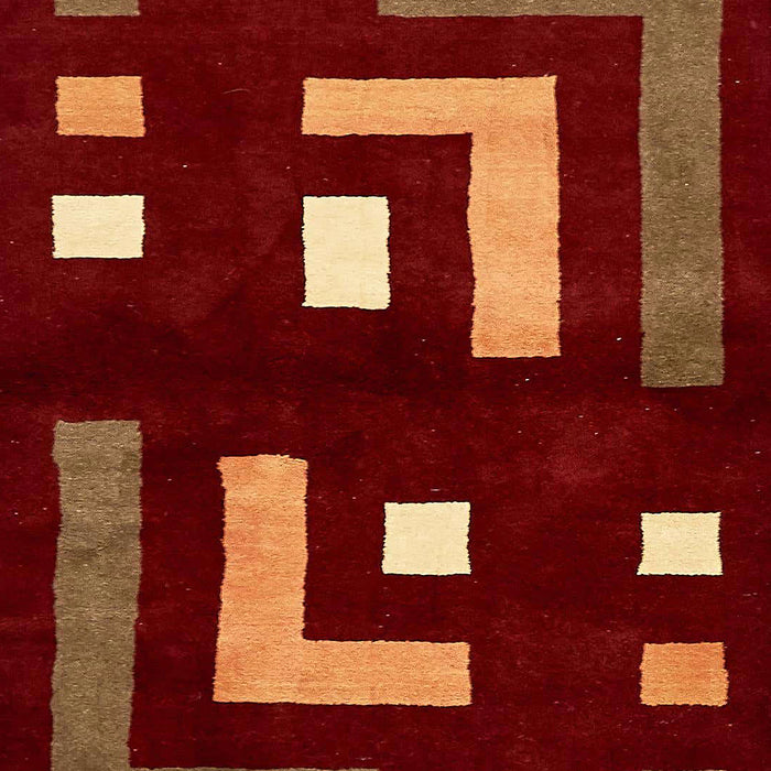 Abstract Chocolate Brown Modern Rug, abs5599