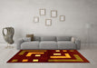 Machine Washable Abstract Yellow Modern Rug in a Living Room, wshabs5599yw