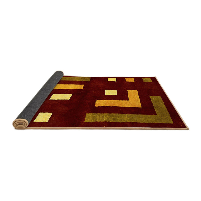 Sideview of Abstract Yellow Modern Rug, abs5599yw