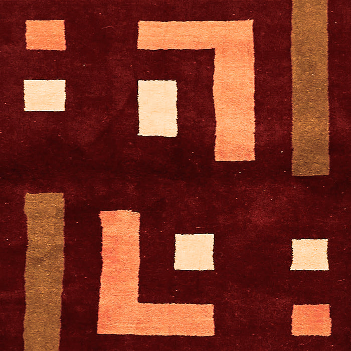 Machine Washable Abstract Orange Modern Area Rugs, wshabs5599org