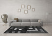 Machine Washable Abstract Gray Modern Rug in a Living Room,, wshabs5599gry