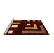 Sideview of Machine Washable Abstract Brown Modern Rug, wshabs5599brn