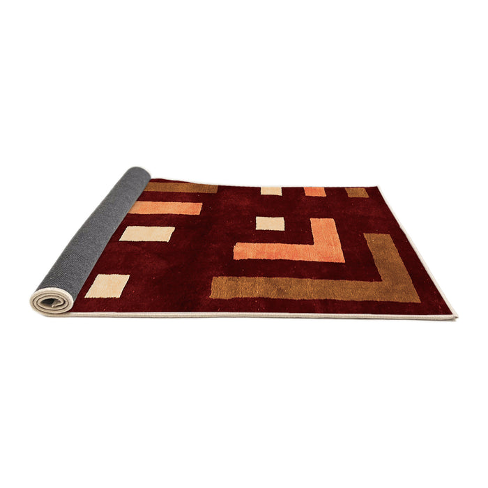 Sideview of Abstract Orange Modern Rug, abs5599org